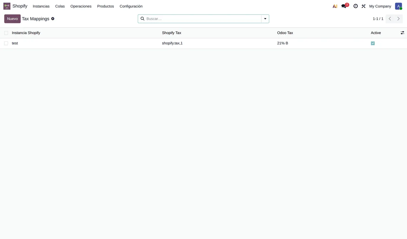 conector Shopify Odoo mapeo-impuestos