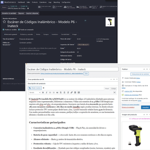 productos de woocommerce y odoo