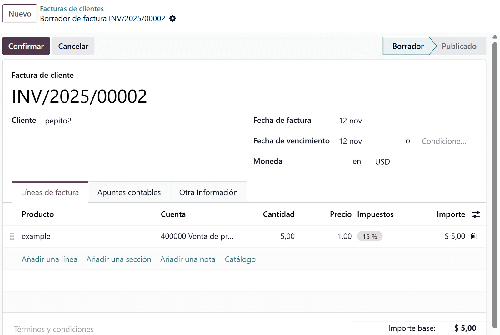 facturas de pedidos de WooCommerce en Odoo