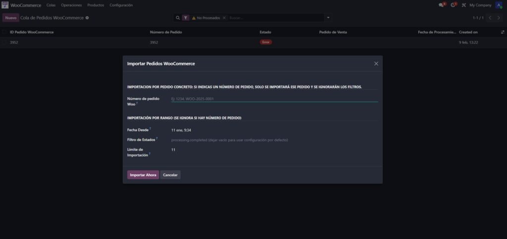 woocommerce odoo connector order import